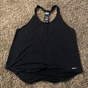 Nike black elastika stretchy back tank top